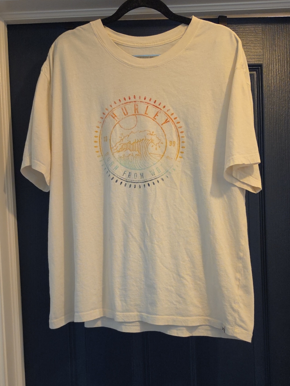 Womens Hurley Large Cream Short-Sleeve Graphic Tee
